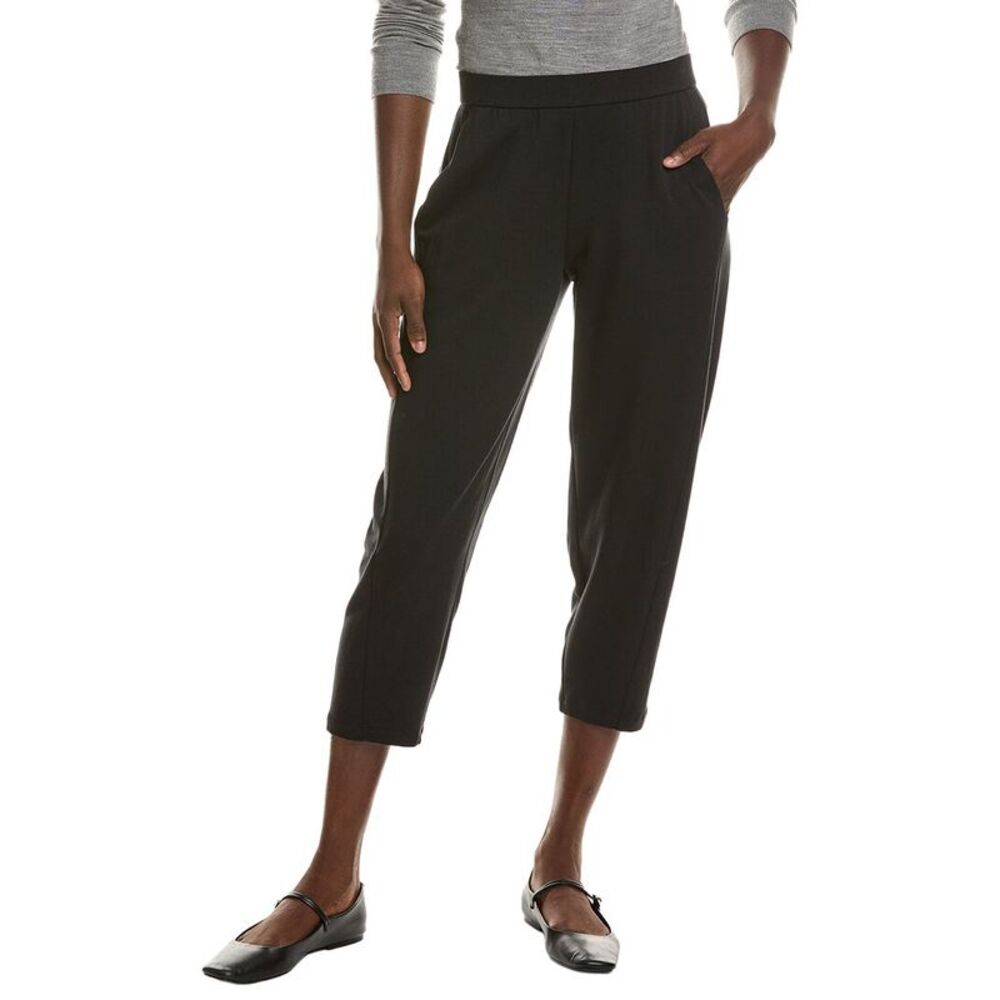 Eileen Fisher Womens Petite Ankle Lantern Pant, Black